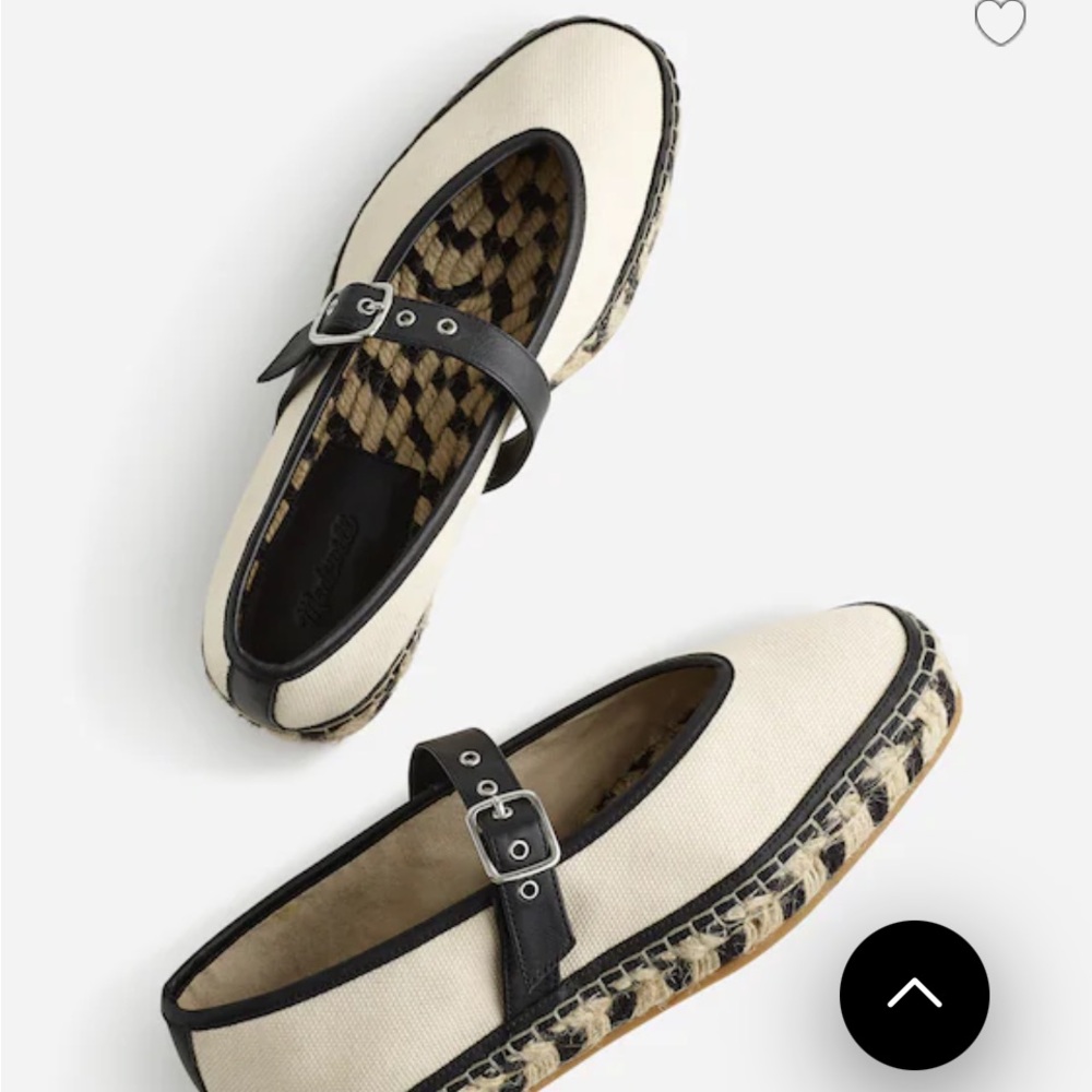Madewell Black and Cream Espadrille Flats
